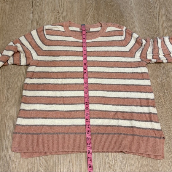 Barefoot Dreams Stripe Crew Neck Cozy Long Sleeve Pullover Sweater 1X - Picture 13 of 13